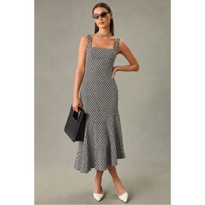 Anthropologie Black and White Checkered Dress